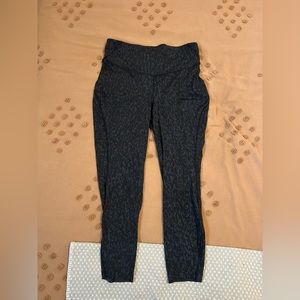Lululemon base pace leopard legging - size 10 colour deep coal camo multi